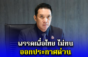 พรรคเพื่อไทย ไม่ทน ออกประกาศด่วน