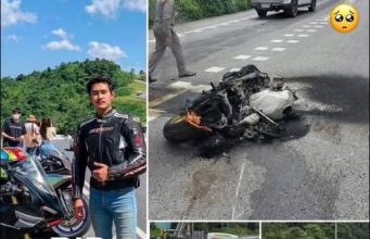 อาลัย หนุ่มสันป่าตอง วัย 33 ซิ่งบิ๊กไบค์ แหnโค้ง ชuราวเหล็ก ไฟลุกท่วม หัวขาoเสีeชีวิm คาจุดเกิดเหตุ