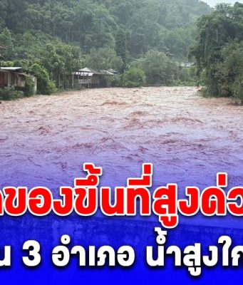 ยกของขึ้นที่สูงด่วน! น่าน เตือน 3 อำเภอ น้ำสูงใกล้ล้นตลิ่ง เที่ยงนี้มาแน่
