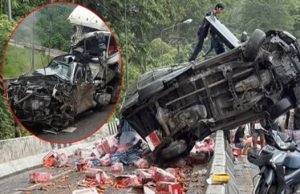 สุดสลด! 10 ล้อลงเขาเบรกแตก ชนวินาศ ทุกอย่างที่ขวางหน้า ดับสยอง 3 ศพ