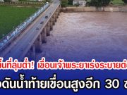 เตือนพื้นที่ลุ่มต่ำ! เขื่อนเจ้าพระยาเร่งระบายต่อเนื่อง จ่อดันน้ำท้ายเขื่อนสูงอีก 30 ซม.