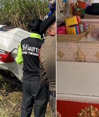 สลดศพที่6 ด.ช.8ขวบเหยื่อ กระบะชนเก๋งดับยกครัว สามีเศร้า ทำใจไม่ได้