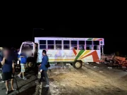 นักตะกร้อ ดับ 1 รถรับส่งนักกีฬา ม.การกีฬา ศรีสะเกษ ชนรถบรรทุกน้ำมัน