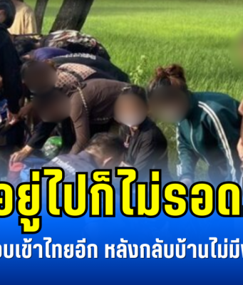 อยู่ไปก็ไม่รอด! ชาวกัมพูชาลอบเข้าไทยอีก หลังกลับบ้านไม่มีงาน-รัฐไม่ช่วย
