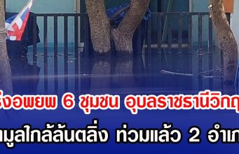 เร่งอพยพ 6 ชุมชน อุบลราชธานีวิกฤต น้ำมูลใกล้ล้นตลิ่ง ท่วมแล้ว 2 อำเภอ