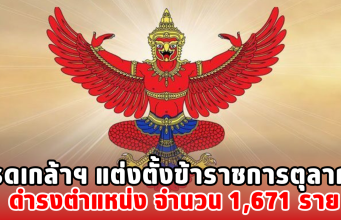 โปรดเกล้าฯ แต่งตั้งข้าราชการตุลาการ ดำรงตำแหน่ง จำนวน 1,671 ราย