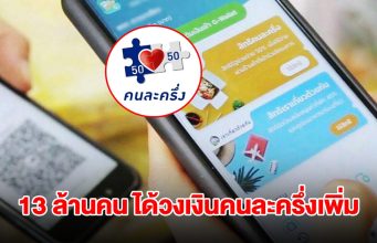 เฮลั่น! คนละครึ่งเฟสแรก 13 ล้านคน ได้เงินเพิ่มเป็น 2,000