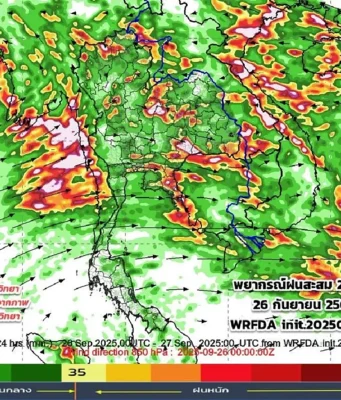 วันนี้อ่วม 56 จังหวัด เจอฝนเพิ่มขึ้น ฝนตกหนักถึงหนักมาก