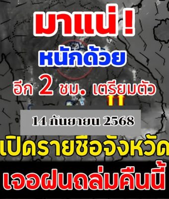 เปิดรายชื่อจังหวัด เจอฝนถล่มคืนนี้