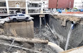 สภาพความเสียหาย”สน.สามเสน”เสาเข็มขาด เคลื่อนตัวจากจุดเดิม 2 มม.