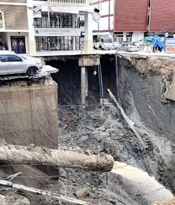 สภาพความเสียหาย”สน.สามเสน”เสาเข็มขาด เคลื่อนตัวจากจุดเดิม 2 มม.