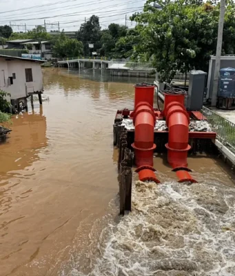 รู้แล้ว สาเหตุเครื่องสูบน้ำปากคลองบางเขนหยุดทำงาน น้ำระบายช้า