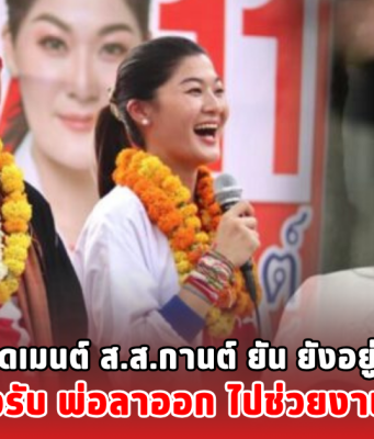 อิ๊งค์ รุดเมนต์ ส.ส.กานต์ ยัน ยังอยู่เพื่อไทย เจ้าตัวรับ พ่อลาออก ไปช่วยงานรัฐบาล