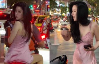 นาทีเร่งรีบ ดาราสาวซ้อนท้ายพี่วิน สวยเเซ่บสุขุมวิท