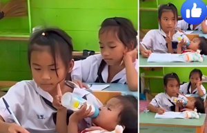 ครูขา หนูพาน้องมาเรียนด้วยได้มั้ย แม่ไปทำงานหนูเลยต้องเลี้ยงน้อง หนูไม่อยากขาดเรียนเลยพามาด้วย