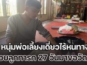 หนุ่มพ่อเลี้ยงเดี่ยวไร้หนทาง ตกงาน ภรรยาคลอดแล้วหายตัวไป หอบลูกทารก 27 วันมาขออาศัยวัดอยู่