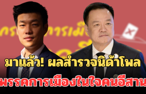 มาแล้ว! ผลสำรวจนิด้าโพล พรรคการเมืองในใจคนอีสาน