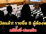 เปิดแล้ว! รายชื่อ 8 ผู้ต้องหาคดีอั้งยี่-ฟอกเงิน สายใต้และพรรคใหญ่เอี่ยวด้วย