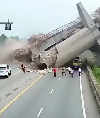 เสาหลักของสะพานพังลงหลังจากเกิดแผ่นดินไหว พวกเขาคิดว่าเป็นเพียงความเสียหายที่ผิวหน้า จนกระทั่งพวกเขาตรวจสอบเสาถัดไป ดูวิดีโอ: