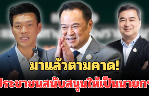 มาแล้วตามคาด! ผลสำรวจนิด้าโพล คะแนนนิยมทางการเมือง ประชาชนสนับสนุนให้เป็นนายกฯ