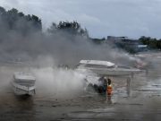 ไฟไหม้เรือสปีดโบ๊ต ท่าเทียบเรืออ่าวฉลอง เสียหายกว่า 20 ลำ