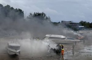 ไฟไหม้เรือสปีดโบ๊ต ท่าเทียบเรืออ่าวฉลอง เสียหายกว่า 20 ลำ