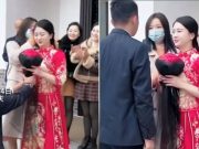 เจ้าบ่าวเก็บทรงไม่อยู่ จู่ๆ ดึงแมสก์แขกในงานลง เฉลยว่าเป็นใครสงสารเจ้าสาวเลย…