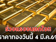 ร่วงแรงจนตกใจ!! ราคาทองวันนี้ 4 มี.ค.69