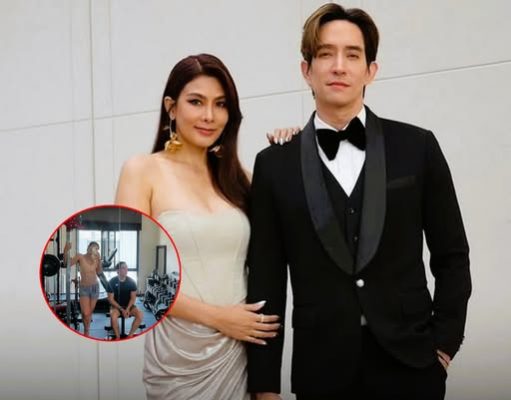 นุ่น รมิดา โพสต์ภาพคู่ หลุยส์ ขณะออกกำลังกาย เปิดรอยแผลที่หน้าท้องชัด