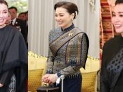 ฉลองพระองค์ พระราชินี เยือนสปป.ลาว ผ้าไหมมัดหมี่ลายก้างปลา งามจับใจ