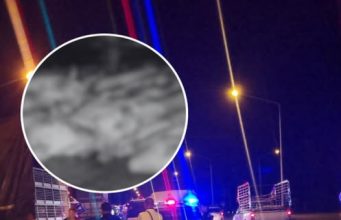 สลด! รถพ่วงบรรทุกปุ๋ยชนรถขนหมู ยับ 4 คันซ้อน หมูดับเกลื่อน