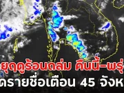 พายุฤดูร้อนถล่ม คืนนี้-พรุ่งนี้ เปิดรายชื่อเตือน 45 จังหวัด