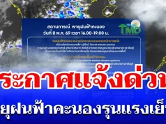 กรมอุตุฯ ประกาศเเจ้งด่วน! พายุฝนฟ้าคะนองรุนแรง เย็นนี้ เปิดรายชื่อจังหวัดโดนเต็มๆ