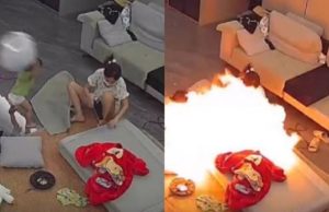 แม่ใช้ไดร์เป่าผมอยู่ ลูกถือลูกโป่งมาฟาดหน้า ไฟลุกพรึบเผาทั้งเป็น ลุกหนียังโดนด่าซ้ำ!