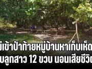 แม่เข้าป่าท้ายหมู่บ้านหาเก็บเห็ด พบลูกสาวอายุ 12 ขวบ นอนเสียชีวิต สภาพร่างสุดสะเทือนใจ พบร่องรอยถูกละเมิด