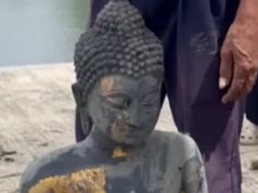 ลุงหว่านแหหาปลา ตกใจ! เจอพระพุทธรูปทองเหลืองใต้น้ำ แถมใต้ฐานมีเลข