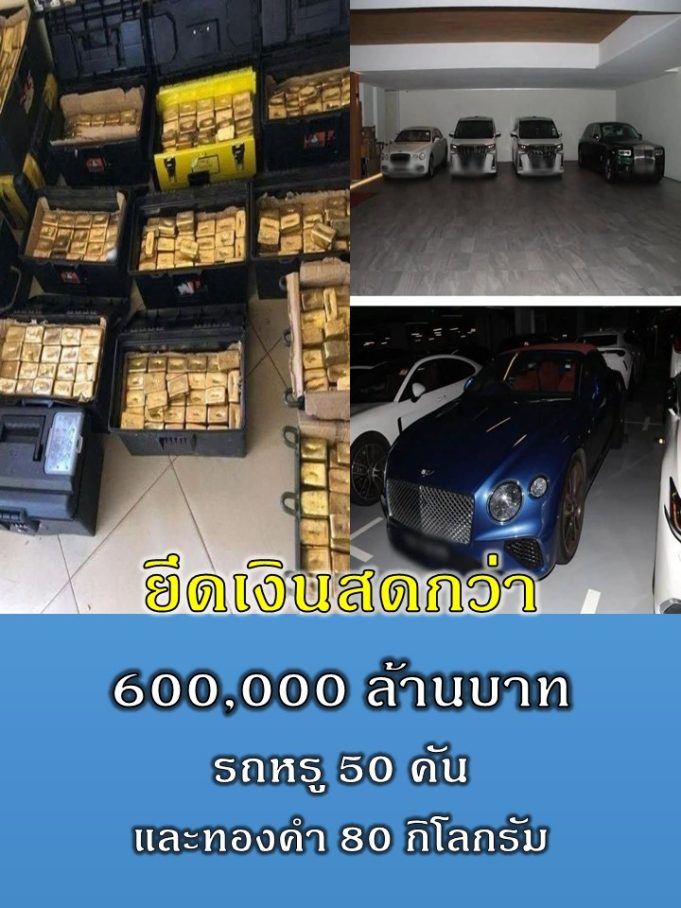 ยึดเงินสดกว่า 600,000 ล้านบาท รถหรู 50 คัน และทองคำ 80 กิโลกรัม บรรจุในกระเป๋าเดินทาง 7 ใบ จากคอนโดหรูแห่งเดียว!
