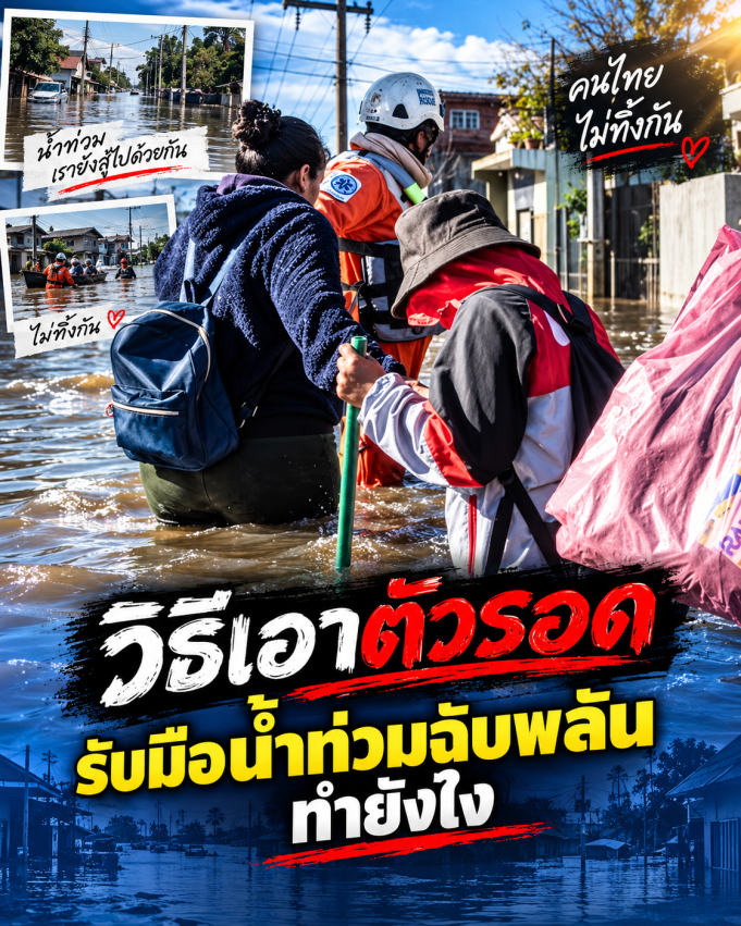 น้ำท่วมฉับพลันต้องทำอย่างไร? เปิดวิธีเอาตัวรอด และสิ่งของสำคัญในถุงยังชีพที่ขาดไม่ได้